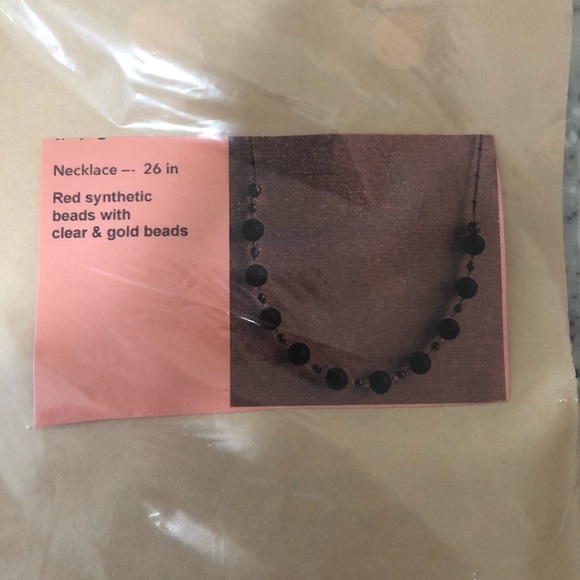 26 in Red beads with clear and gold beads - Picture 2 of 2